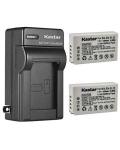 Kastar 2-Pack Battery and AC Wall Charger Replacement for Nikon EN-EL22 Battery MH-29 Charger, Nikon 1 J4 Digital Camera, Nikon 1J4 Digital Camera, Nikon 1 S2 Digital Camera, Nikon 1S2 Digital Camera
