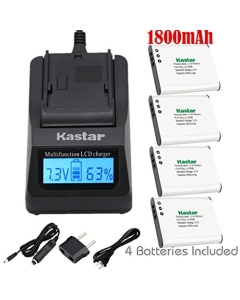 Kastar Ultra Fast Charger Kit and Battery (4-Pack) for Pentax D-LI92 Olympus LI-50B and Ricoh Pentax Optio I-10, RZ10, RZ18, WG-1, WG-1 GPS, WG-2, WG-2 GPS, WG-3, WG-3 GPS, WG-4, WG-4 GPS, WG-10, X70