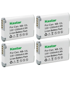 [Fully Decoded] Kastar Battery (4-Pack) for Canon NB-12L Work for Canon PowerShot G1 X Mark II, Canon PowerShot N100, Canon VIXIA Mini X (LEGRIA Mini X) Digital Cameras
