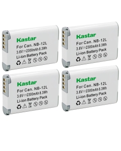 Kastar [Fully Decoded] Battery (4-Pack) for Canon NB-12L Work for Canon PowerShot G1 X Mark II, Canon PowerShot N100, Canon VIXIA Mini X (LEGRIA Mini X) Digital Cameras