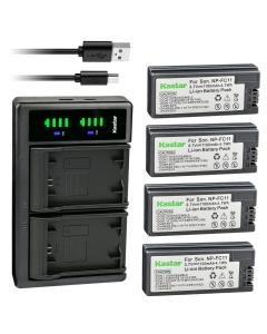 Kastar 4-Pack Battery and LTD2 USB Charger Replacement for Sony Cyber-Shot DSC-P10L, Cyber-Shot DSC-P10S, Cyber-Shot DSC-P12, Cyber-Shot DSC-P2, Cyber-Shot DSC-P3, Cyber-Shot DSC-P5 Cameras