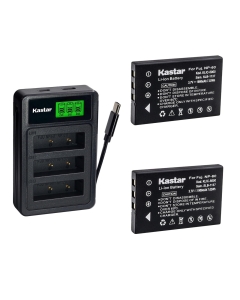 Kastar 2-Pack Battery with LZD3 USB Triple Charger Compatible with Samsung SLB-1037 SLB-1137 Casio NP-30 Olympus LI-20B Ricoh DB-40 DB-43 Sony COMA-BP1 Compatible Cameras and Devices