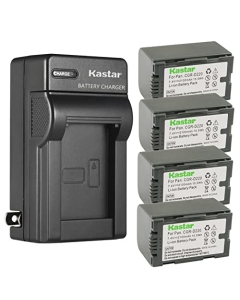 Kastar 4-Pack CGR-D16 Battery and AC Wall Charger Replacement for Panasonic PV-DV402, PV-DV600, PV-DV600K, PV-DV601, PV-DV602, PV-DV700, PV-DV701, PV-DV702, PV-DV710, PV-DV800, PV-DV800K Camera