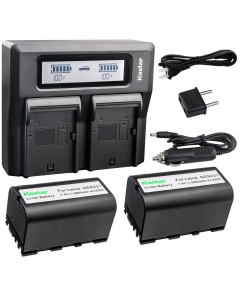 Kastar 2 Pack Battery and LCD Dual Fast Charger for Leica GKL311 GEB70 GEB90 GEB111 GEB171 GEB211 GEB212 GEB221 GEB241 GEB242 GEB371 RX1200 RX900 SR20 TS02 TS06 TS09 TS11 TS12 TS16 TC1200 TS1200