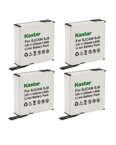 Kastar 4-Pack SJ8 Battery Replacement for SJCAM SJ8 Star, SJCAM SJ8B Battery, SJCAM SJ8 Star Sport Camera, SJCAM SJ8 Star 4K Ultra HD Action Camera