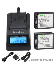 Kastar Fast Charger and Battery (2-Pack) for Panasonic DMW-BLB13, DMW-BLB13E, DMW-BLB13GK and Panasonic DE-A49, DE-A49C Work with Panasonic Lumix DMC-G1, DMC-G2, DMC-G10, DMC-GF1, DMC-GH1 Cameras