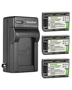 Kastar 3-Pack Battery and AC Wall Charger Replacement for Sony DCR-SR30, DCR-SR40, DCR-SR50, DCR-SR60, DCR-SR70, DCR-SR80, DCR-SR90, DCR-SR100, HDR-HC3, HDR-HC3E, DCR-DVD103, DCR-DVD105, DCR-DVD202