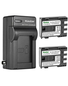 Kastar 2-Pack Battery and AC Wall Charger Replacement for Canon NB-2L NB-2LH, NB-2L12 NB-2L14 NB-2L24, BP-2L5, BP-2LH Battery, Canon CB-2LW CB-2LWE Charger, Canon DS126071, E160814, DS126151