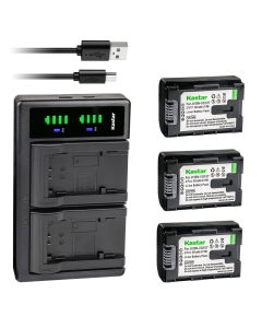 Kastar 3-Pack BN-VG107 Battery and LTD2 USB Charger Replacement for JVC LY37166-002B LY37166-002C AA-VG1EUM AA-VG1U AA-VG1US AA-VG1USM GZ-E10 GZ-E100 GZ-E180 GZ-E200 GZ-E200AU GZ-E200BU GZ-E200RU