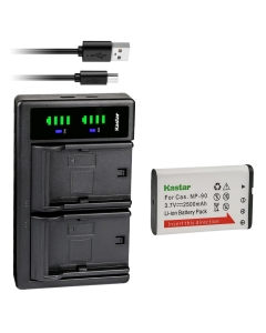 Kastar 1-Pack CNP-90 Battery and LTD2 USB Charger Replacement for Casio NP-90 NP90 CNP90 NP-90DBA NP90DBA Battery, Casio BC-90L Charger, Casio Exilim EX-H20G, Exilim EX-H20GBK, Exilim EX-H20GSR Camera