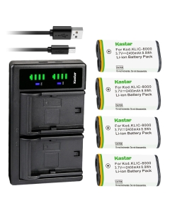 Kastar 4-Pack DB-50 Battery and LTD2 USB Charger Replacement for Ricoh DB-50 DB50 Battery, Ricoh BJ-5 BJ5 Charger, Ricoh Caplio R1, Caplio R1S, Caplio R1V, Caplio R2, Caplio RZ1 Camera