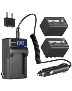 Kastar 2-Pack AG-VBR59 Battery and LCD AC Charger Compatible with Panasonic AG-VBR59 AJ-PX230, AJ-PX270, AJ-PX270PJ, AJ-PX298, AJ-PX298MC, AJ-UX90, AJ-UX180, HC-X1, HC-X1000, HC-X1500, HC-X2000 Camera