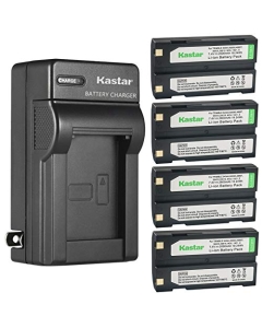 Kastar 4-Pack Ei-D-Li1 Battery and AC Wall Charger Replacement for Pentax D-Li1, Ei-D-Li1, EI-D-BC1, DPE004, EI-2000, EI2000, FINECAM S3R, Molicel 1821, 1821E