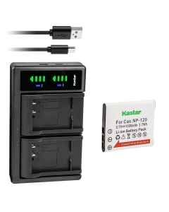 Kastar 1-Pack Battery and LTD2 USB Charger Compatible with Casio Exilim EX-Z880, Exilim EX-Z890, Exilim EX-Z900, Exilim EX-Z910, Exilim EX-ZS10, Exilim EX-ZS12, Exilim EX-ZS15, Exilim EX-ZS20 Cameras