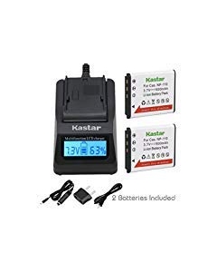 Kastar Fast Charger + CNP110 Battery (2-Pack) for Cas NP-110, NP110 and Cas Exilim EX-FC200S, EX-Z2000, EX-Z3000, EX-ZR10, EX-ZR15, EX-ZR20 Camera