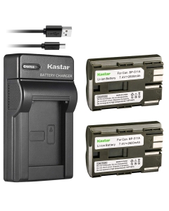 Kastar Battery (X2) & Slim USB Charger Replacement for BP-511 BP-511A and MV450i MV500 MV500i MV530i MV550i MV590 MV600 MV600i MV630i MV650i MV700 MV700i MV730i MV750i Optura 10 Optura 20 Optura 50MC