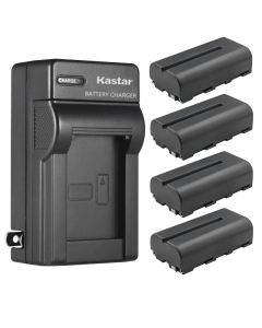 Kastar 4-Pack NP-F550 / NP-F570 Battery and AC Wall Charger Replacement for Sound Devices PIX 220i/220 PIX 240i/240, Sound Devices PIX-E5/E5H Recording Video Monitor, PIX-E7 Recording Video Monitor