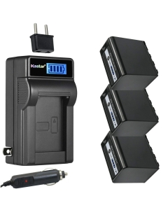 Kastar 3-Pack AG-VBR89 Battery and LCD AC Charger Compatible with Panasonic AJ-PCS060, AJ-PX230, AJ-PX270, AJ-PX270PJ, AJ-PX298, AJ-PX298MC, AJ-UX90, AJ-UX180, HC-X1, HC-X1000, HC-MDH2, HC-MDH2GK