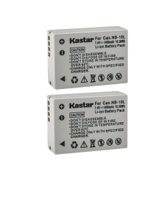 Kastar 2-Pack NB-10L Battery 7.4V 1400mAh Replacement for Canon PowerShot G1 X, PowerShot G3 X, PowerShot G15, PowerShot G16, PowerShot SX40 HS, PowerShot SX50 HS, PowerShot SX60 HS Camera