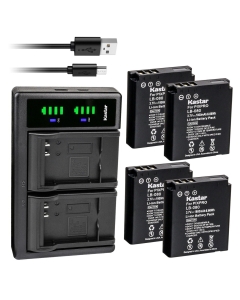 Kastar 4-Pack Battery and LTD2 USB Charger Replacement for Kodak LB-080 NCA-K/102 Spare Battery, PIXPRO SP1, SP1 HD, SP1-YL3 Action, PlaySport Zx5, PIXPRO SP360, SP360 4K, PIXPRO ORBIT360 4K VR Camera