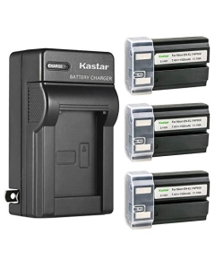 Kastar 3-Pack EN-EL1 Battery and AC Wall Charger Replacement for Nikon EN-EL1 ENEL1, Konica Minolta NP-800 NP800 Battery, Nikon MH-50, MH-52, MH-53, Konica Minolta BC-900 Charger