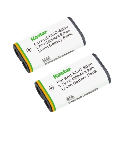 Kastar Battery (2-Pack) for Kodak KLIC-8000, K8000 Work with Kodak Z1012 is, Z1015 is, Z1085 is, Z1485 is, Z612, Z712 is, Z812 is, Z8612 is Cameras