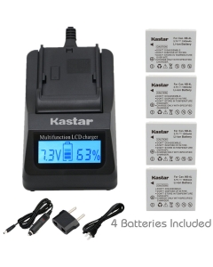 Kastar Fast Charger + NB-4L Battery 41X for Canon SD40, SD30, SD200, SD300, SD400, SD430, SD450, SD600, SD630, SD750, SD780, SD940, SD960, SD1000, SD1100, SD1400, TX1, ELPH 100, 300, 310, 337, VIXIA