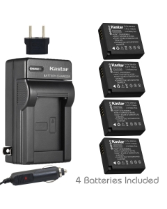 Kastar Battery (4-Pack) and Charger Kit for Panasonic DMW-BLE9, DMW-BLE9E, DMW-BLE9PP, DMW-BLG10 Work with Panasonic Lumix DMC-GF3, DMC-GF5, DMC-GF6, DMC-GX7, DMC-LX100 Cameras