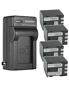 Kastar 4-Pack Battery and AC Wall Charger Replacement for Canon NB-2L NB-2LH NB-2L5 NB-2L12 NB-2L13 NB-2L14 NB-2L18 NB-2L24 BP-2L5 BP-2L12 BP-2L13 BP-2L14 BP-2L18 BP-2L24 Battery, CB-2LW 2LWE Charger