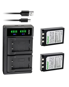Kastar 2-Pack Li-10B Battery and LTD2 USB Charger Compatible with Olympus Stylus 500, Stylus 500 Digital, Stylus 600, Stylus 600 Digital, Stylus 800, Stylus 810, Stylus 810 Digital, Stylus 1000 Camera