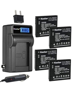 Kastar 4-Pack DMW-BCK7 Battery and LCD AC Charger Compatible with Panasonic Lumix DMC-FH27, Lumix DMC-FP5, Lumix DMC-FP7, Lumix DMC-FP77, Lumix DMC-FS14, Lumix DMC-FS16, Lumix DMC-FS18, Lumix DMC-FS22