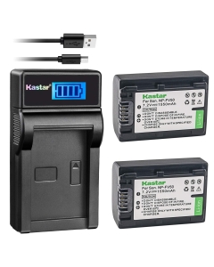 Kastar Battery (X2) & Slim LCD Charger Replacement for Sony NP-FV50 NP-FV40 NP-FV30 CX220 CX230 CX290 CX330 CX380 CX430V CX900 PJ200 PJ230 PJ340 PJ380 PJ430V PJ540 PJ650V PV790V PJ810 TD30V AX100
