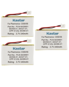 Kastar 3-Pack Battery Replacement for Plantronics 202599-03 64327-01 6432701 64399-01 6439901 PL-64399-01 ED-PLN-6439901 PLN-6439901 64399-03 6439903 65358-01 6535801 653580