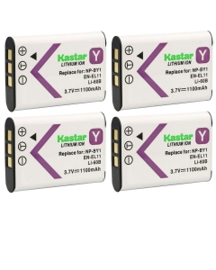 Kastar 4-Pack Battery Replacement for Olympus Li-60B Li60B Battery, Olympus Li-60C Li60C Charger, Olympus CAMEDIA FE-370 FE370 Digital Camera