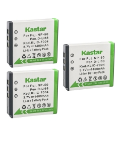 Kastar FNP-50 Battery 3-Pack Replacement for Fujifilm FinePix XP100, FinePix XP110, FinePix XP150, FinePix XP160, FinePix XP170, FinePix XP200, FinePix XF1, FinePix F1000EXR, FinePix F50FD Camera
