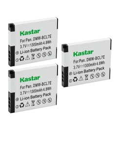 Kastar 3-Pack DMW-BCL7E Battery Replacement for Panasonic DMW-BCL7 DMW-BCL7E Battery, DMW-BTC11 Charger, Panasonic Lumix DMC-XS1, Lumix DMC-XS3 Camera