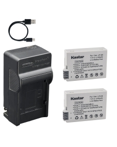 Kastar 2-Pack Battery and AC & USB-C Charger, Compatible with Canon LP-E8 LC-E8, EOS Rebel T2i, T3i, T4i, T5i, 550D, 600D, 650D, 700D, Kiss X4, Kiss X5, Kiss X6 Cameras