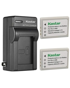 Kastar 2-Pack Battery and AC Wall Charger Replacement for Voigtlander, Virtus D4, Virtus D5, Virtus D500, Virtus D6, Virtus D600, Virtus S6, PRAKTICA Luxmedia 7103, Minox DC 6311, MINOX DC 4211