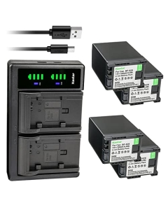 Kastar 4-Pack BP-828 BP828 Battery and LTD2 USB Charger Replacement for Canon XA60, Canon XA65, Canon XA70, Canon XA75, Canon VIXIA HF G70 Camera