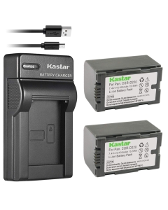 Kastar Battery (X2) & Slim USB Charger for Panasonic CGR-D16 D16S CGR-D08 D08S CGR-D14 CGR-D28 D28S, CGR-D120 CGR-D210 CGR-D220 CGR-D320 & AG Series AJ-PCS060G DZ-MX5000 NV Series PV Series VDR-M20