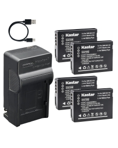 Kastar 4-Pack Battery and AC & USB-C Charger Compatible with Panasonic DMW-BCG10 Lumix TZ6 TZ7 TZ8 TZ10 TZ20 TZ30 TZ35 ZR1 ZR3 ZS1 ZS3 ZS5 ZS7 ZS8 ZS10 ZS15 ZS20 ZS25 ZX1 ZX3 3D1 Leica V-Lux 20 30 40