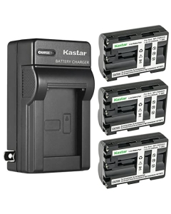 Kastar 3-Pack NP-FM500HN Battery and AC Wall Charger Replacement for Sony DSLR-A200W, DSLR-A200WB, DSLR-A300, α300, Alpha A300, DSLR-A300K, DSLR-A300K/N, DSLR-A300X, DSLR-A350, α350, Alpha A350 Camera