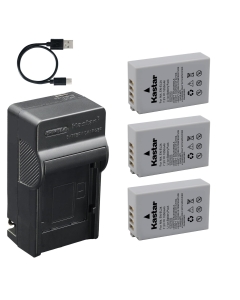 Kastar 3-Pack Battery and AC & USB-C Charger Compatible with EN-EL24 Camera for Nikon 1 J5 DL18-50 DL24-85 Digital Camera