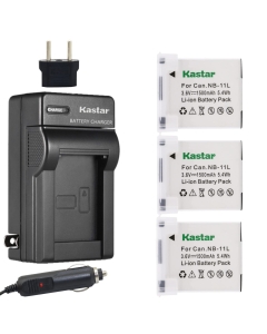 Kastar NB-11L Battery 3X and Charger for Canon ELPH 320 HS ELPH 340 HS ELPH 350 HS ELPH 360 HS, IXUS 125 HS IXUS 132 IXUS 135 IXUS 140 IXUS 145 IXUS 150 IXUS 155 IXUS 172 IXUS 175 IXUS 177 IXUS 180