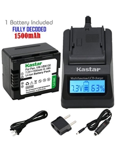 Kastar Ultra Fast Charger(3X Faster) Kit and Battery (1-Pack) for Panasonic VW-VBN130 and Panasonic HC-X800 HC-X900 HC-X900M HC-X910 HC-X920 HC-X920M HDC-HS900 HDC-SD800 HDC-SD900 HDC-TM900 Cameras