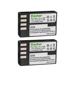 Kastar DLi109 Battery 2-Pack Replacement for Pentax D-Li109 Battery, Pentax D-BC109 Charger, Pentax K-R KR, K-30 K30, K-50 K50, K-70 K70, K-500 K500, K-S1 KS1, K-S2 KS2, KP, KF DSLR Camera