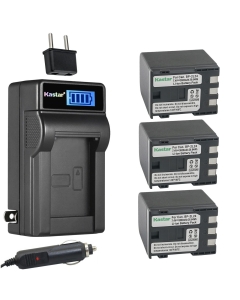 Kastar 3-Pack NB-2L24 BP-2L24 Battery and LCD AC Charger Compatible with Canon MVX300, MVX300i, MVX330i, MVX350i, iVIS DC301, iVIS DC310, iVIS DC320, iVIS DC330, iVIS DC410, iVIS DC420, Elura 40 MC
