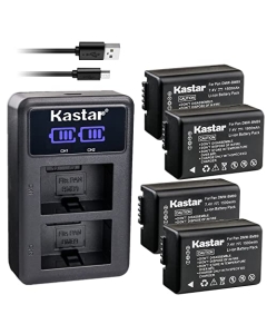 Kastar 4-Pack DMW-BMB9 Battery and LED2 USB Charger Compatible with Panasonic DMW-BMB9, DMW-BMB9E, DMW-BMB9PP Battery, Panasonic DE-A83 DE-A83B DE-A83BA, DE-A84 DE-A84B Charger