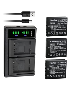 Kastar 3-Pack Battery and LTD2 USB Charger Compatible with Leica 18706, EA-DC-8, BP-DC8, BPDC8, BP-DC8E BPDC8E Battery, Leica Mini-M, Leica X Vario, Leica X1, Leica X2, Leica X-U (Typ 113) Cameras