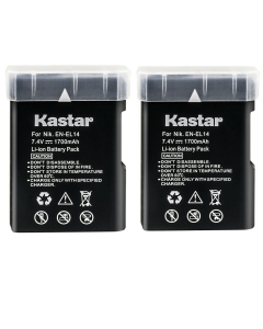 Kastar 2-Pack EN-EL14 Battery Replacement for Nikon Coolpix P7000 Camera, Coolpix P7100 Camera, Coolpix P7700 Camera, Coolpix P7800 Camera, D3100 DSLR Camera, D3200 DSLR Camera, D3300 DSLR Camera